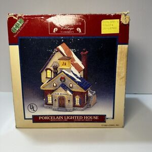 Lemax Dickensvale Collectibles 1993 "Olde School" 35091+Lighted Church‎ Village
